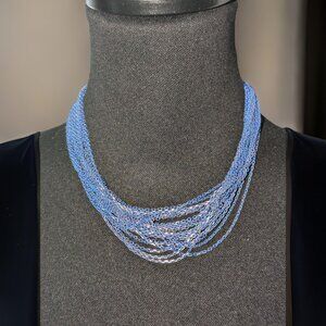 Cara NY 6.5" 90s Blue and Gold Multi-layered Lobster Claw Metal Necklace